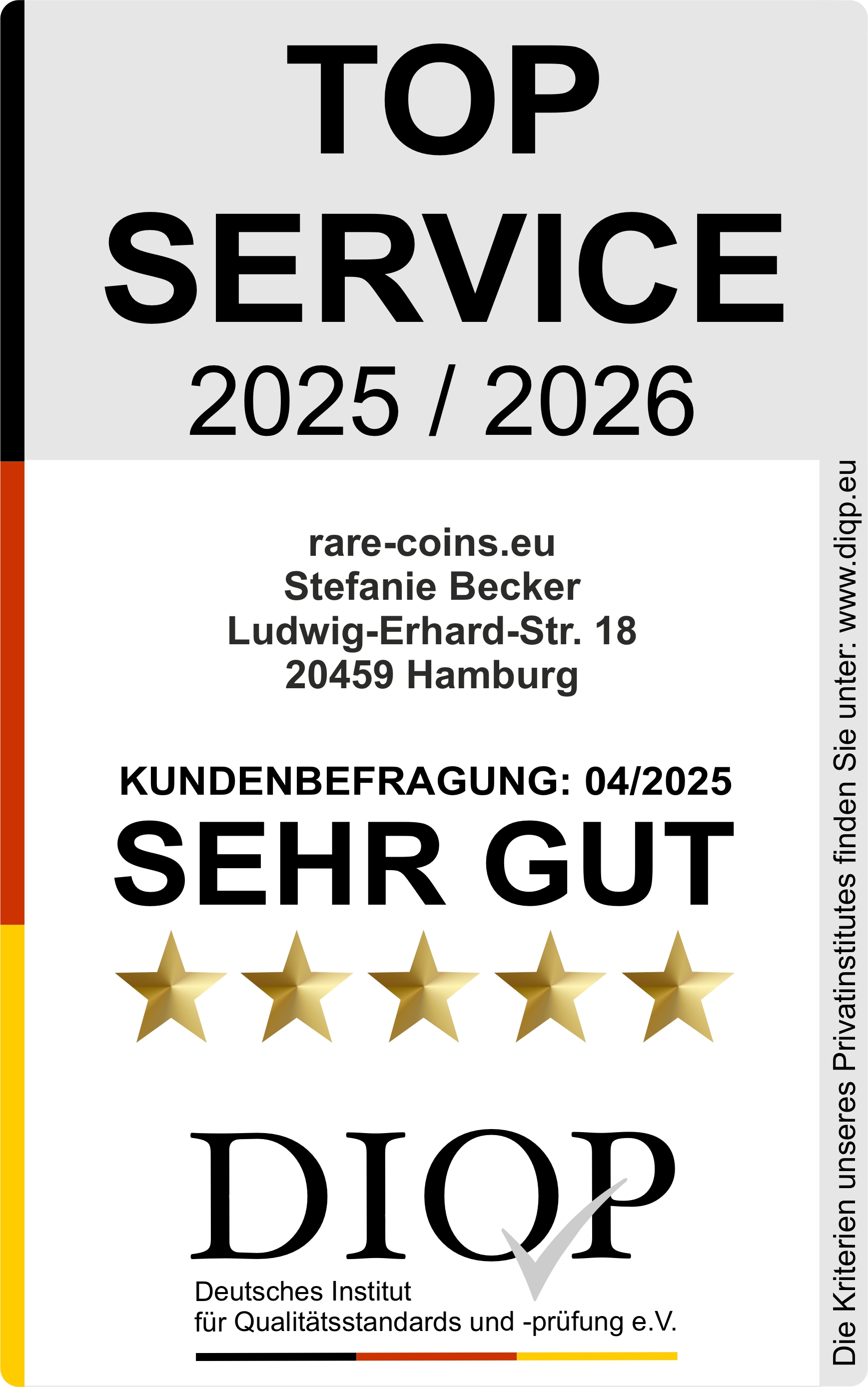 DIOP Top Service 2025/2026 - Sehr Gut, 5 Sterne